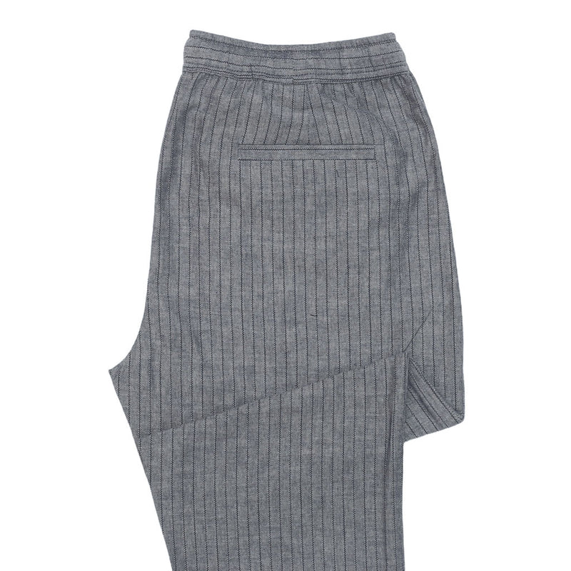 Mens Pants Joggers Gray Striped Cotton Drawstring Loose Harem Casual Medium