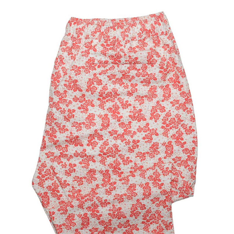 Mens Pants Joggers Red White Floral Drawstring Loose Harem Casual Beach Party XL