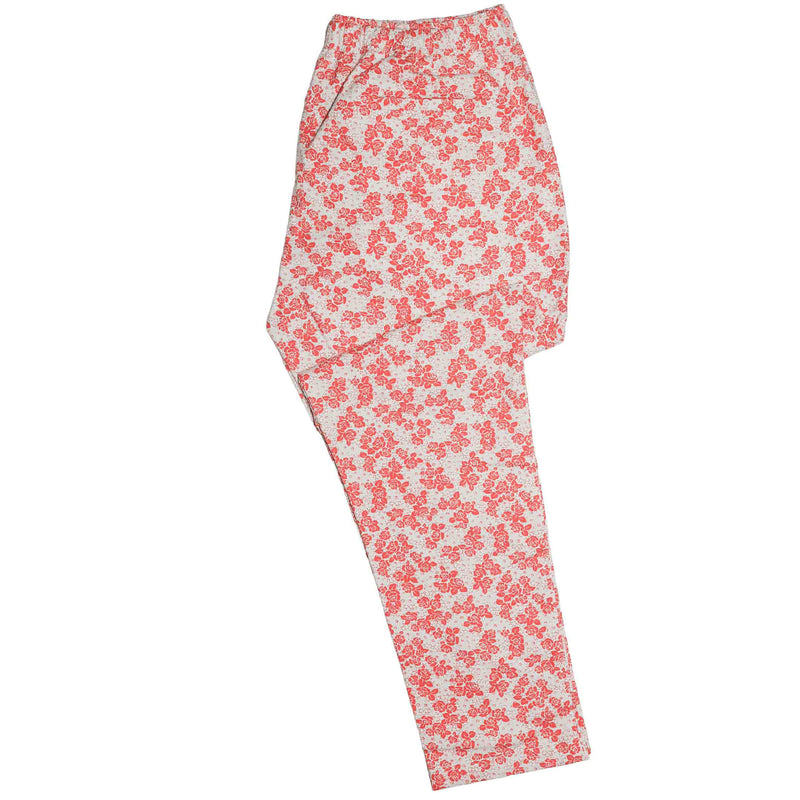 Mens Pants Joggers Red White Floral Drawstring Loose Harem Casual Beach Party XL