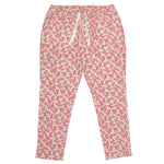 Mens Pants Joggers Red White Floral Drawstring Loose Harem Casual Beach Party XL