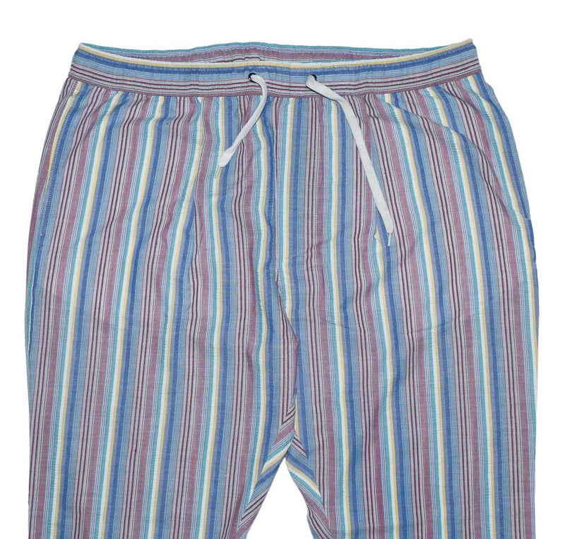 Mens Pants Joggers Blue Red Yellow Striped Drawstring Harem Casual Beach XL