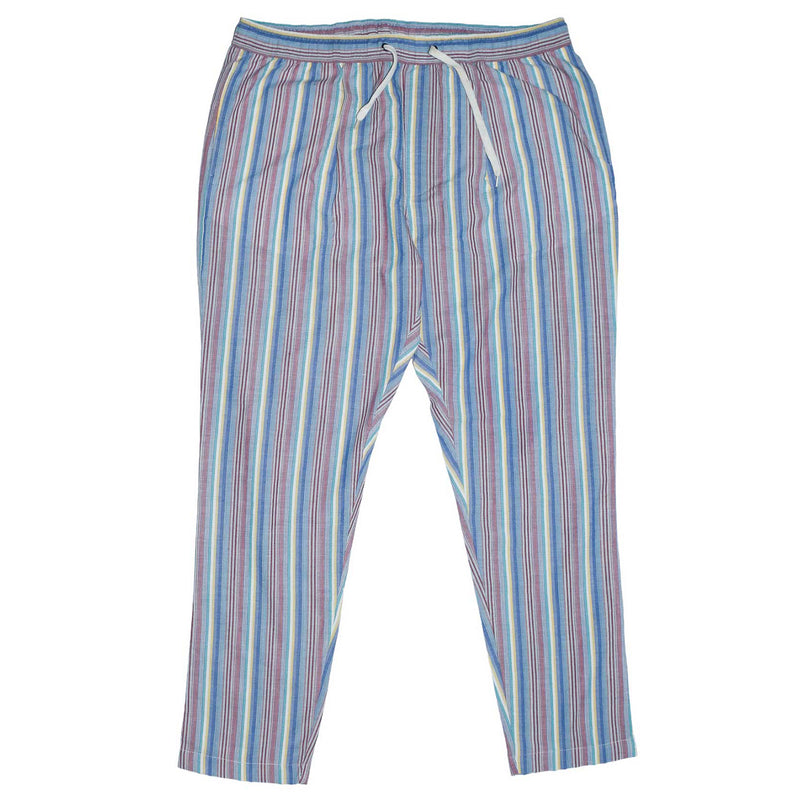 Mens Pants Joggers Blue Red Yellow Striped Drawstring Harem Casual Beach XL