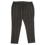 Mens Pants Joggers Brown Plaid Seersucker Drawstring Loose Harem Casual Beach XL