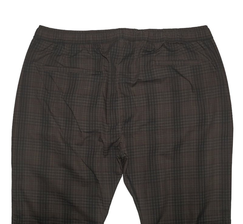 Mens Pants Joggers Brown Plaid Seersucker Drawstring Loose Harem Casual Beach XL