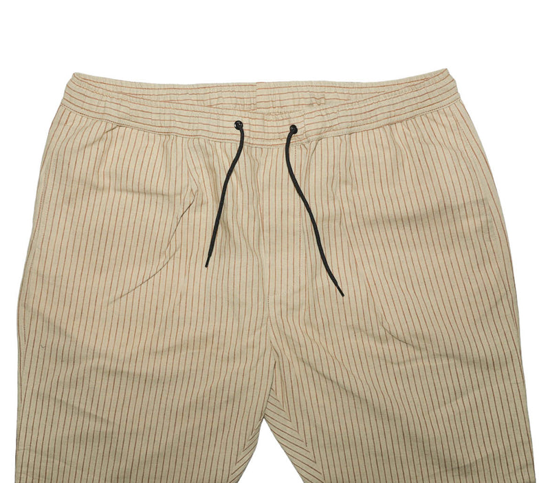 Mens Pants Joggers Beige Red Striped Cotton Drawstring Loose Harem Casual XL