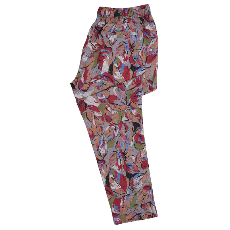 Mens Pants Joggers Multicolor Floral Linen Blend Loose Harem Casual Beach Large