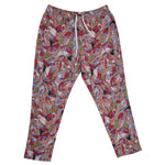 Mens Pants Joggers Multicolor Floral Linen Blend Loose Harem Casual Beach Large