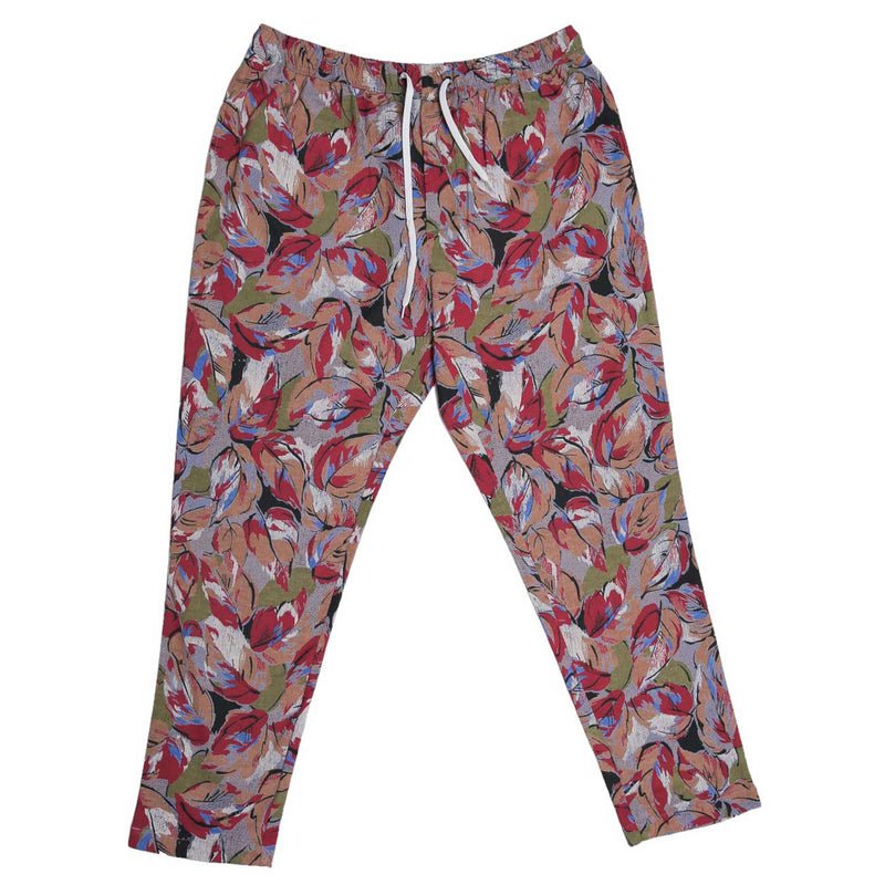 Mens Pants Joggers Multicolor Floral Linen Blend Loose Harem Casual Beach Large