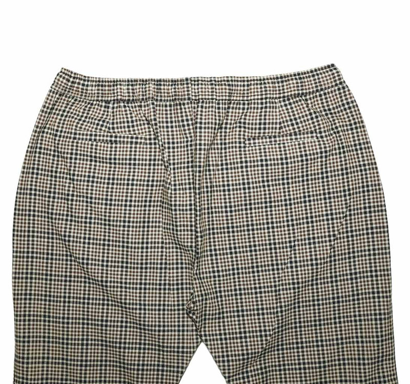 Mens Pants Joggers Brown Black White Plaid Drawstring Loose Harem Casual XL