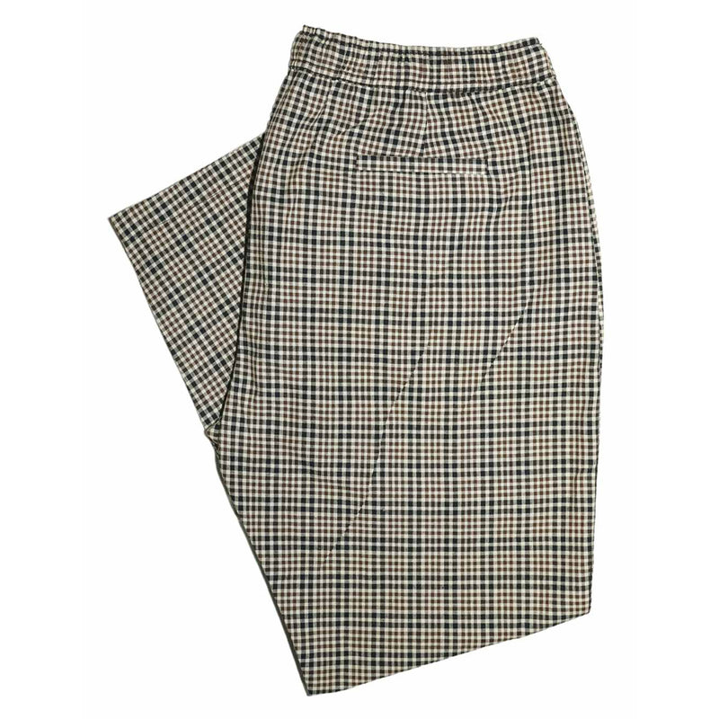 Mens Pants Joggers Brown Black White Plaid Drawstring Loose Harem Casual XL
