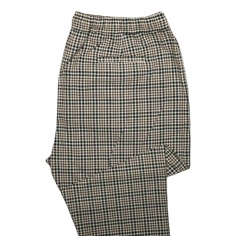 Mens Pants Joggers Brown Black White Plaid Drawstring Loose Harem Casual XL