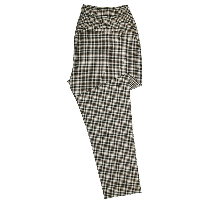 Mens Pants Joggers Brown Black White Plaid Drawstring Loose Harem Casual XL