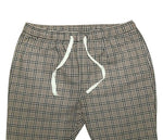 Mens Pants Joggers Brown Black White Plaid Drawstring Loose Harem Casual XL