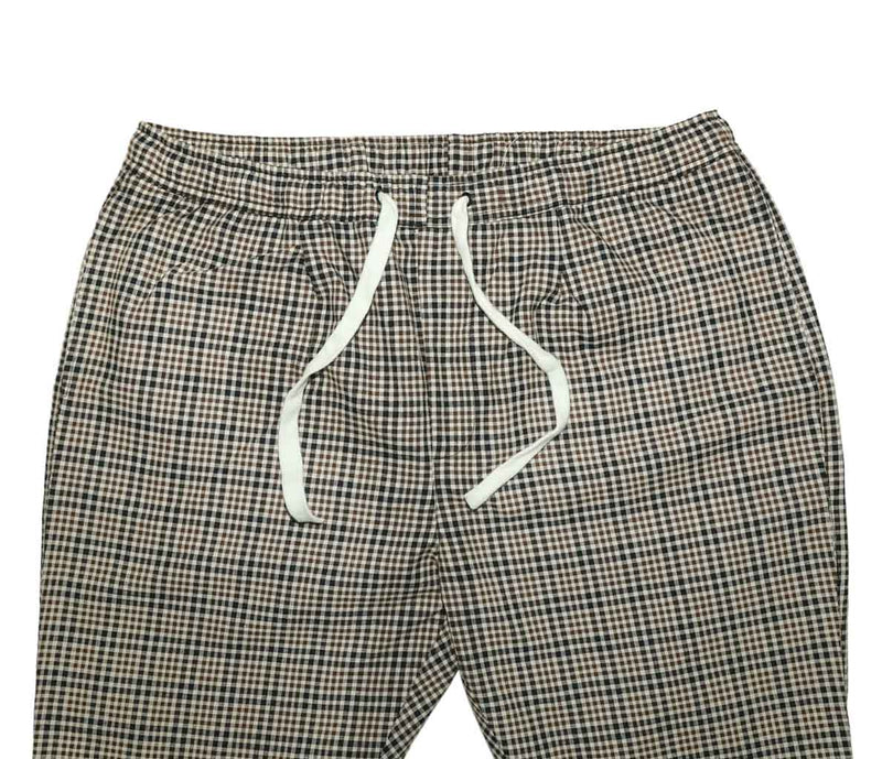 Mens Pants Joggers Brown Black White Plaid Drawstring Loose Harem Casual XL