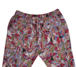 Mens Pants Joggers Multicolor Floral Linen Blend Loose Harem Casual Beach Large