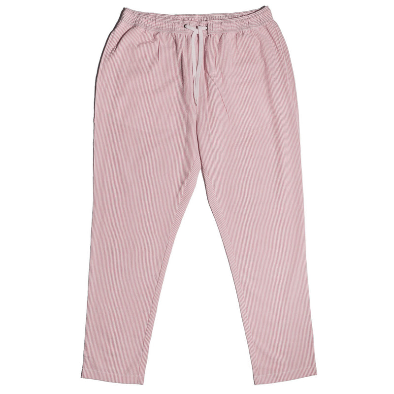 Mens Pants Joggers Pink White Striped Seersucker Loose Harem Casual Beach Medium