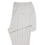 Mens Pants Joggers Beige Striped Cotton Drawstring Loose Casual Beach Large