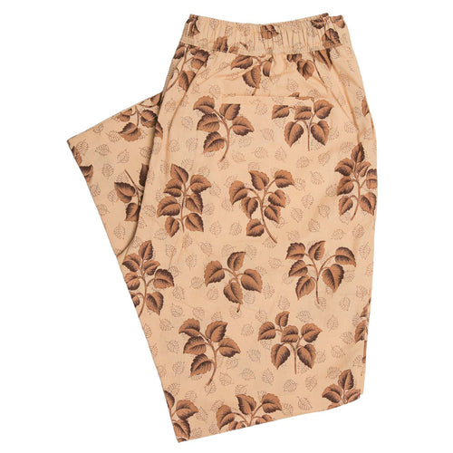 Mens Pants Joggers Beige Brown Floral Drawstring Loose Harem Casual Beach Large