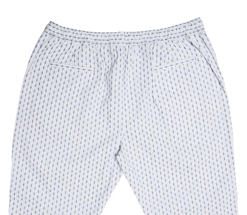 Mens Pants Joggers White Blue Floral Drawstring Loose Harem Casual Beach Large