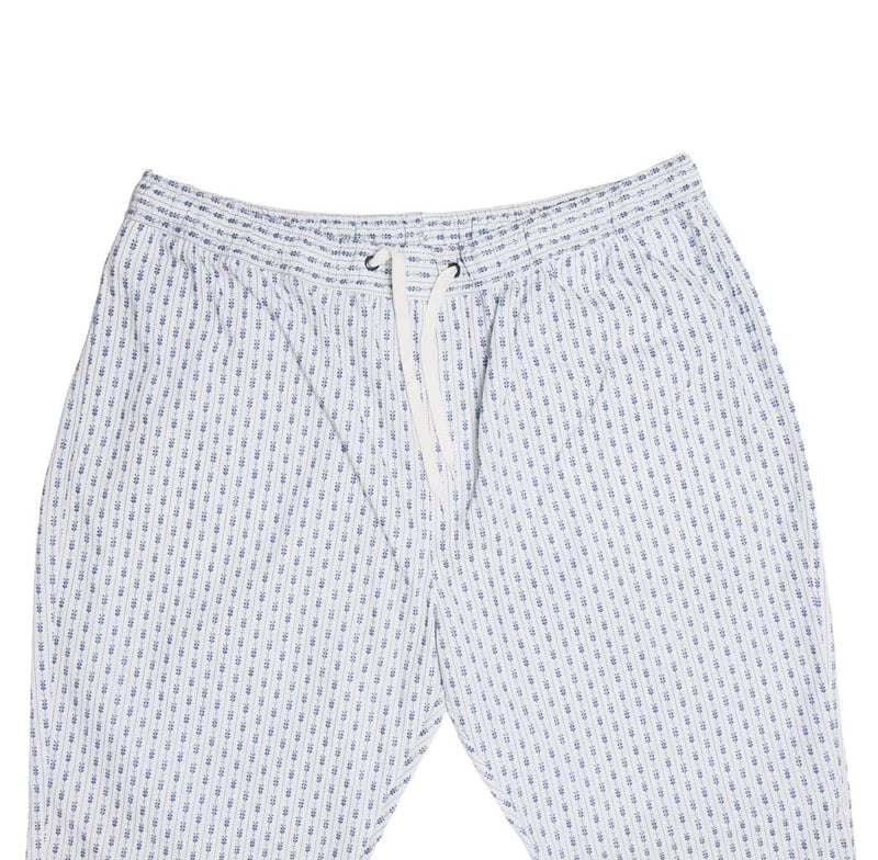 Mens Pants Joggers White Blue Floral Drawstring Loose Harem Casual Beach Large