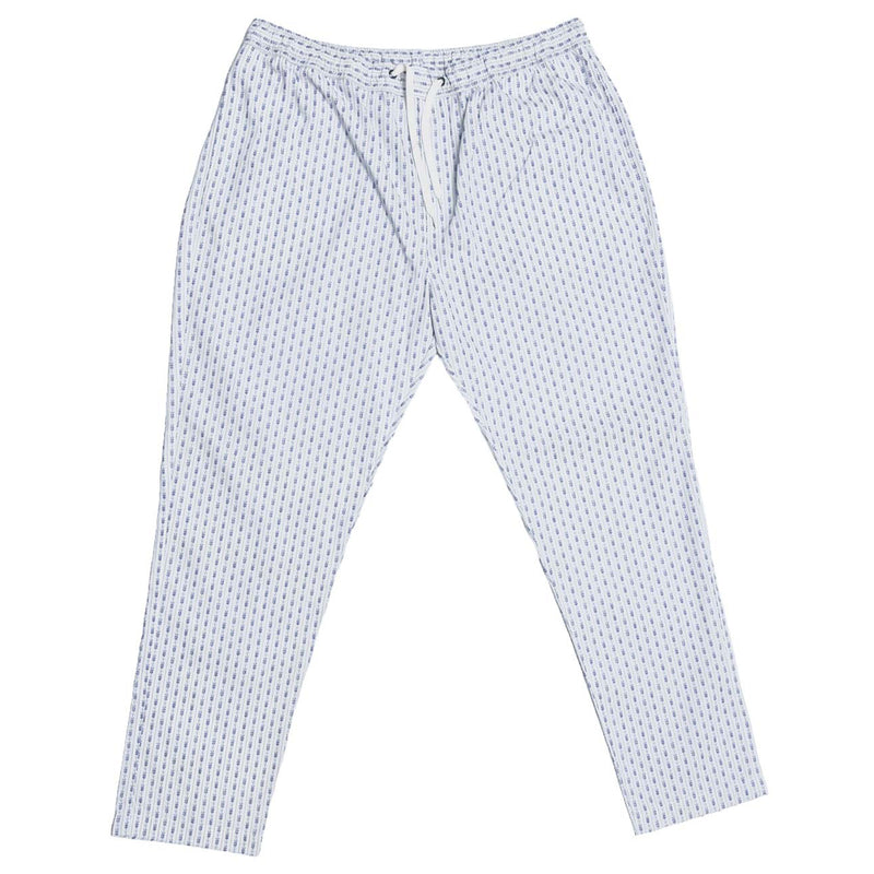 Mens Pants Joggers White Blue Floral Drawstring Loose Harem Casual Beach Large