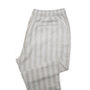 Mens Pants Joggers Beige White Striped Elastic Waist Loose Casual Beach Large