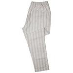Mens Pants Joggers Beige White Striped Elastic Waist Loose Casual Beach Large