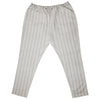 Mens Pants Joggers Beige White Striped Elastic Waist Loose Casual Beach Large
