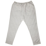 Mens Pants Joggers Beige White Striped Elastic Waist Loose Casual Beach Large