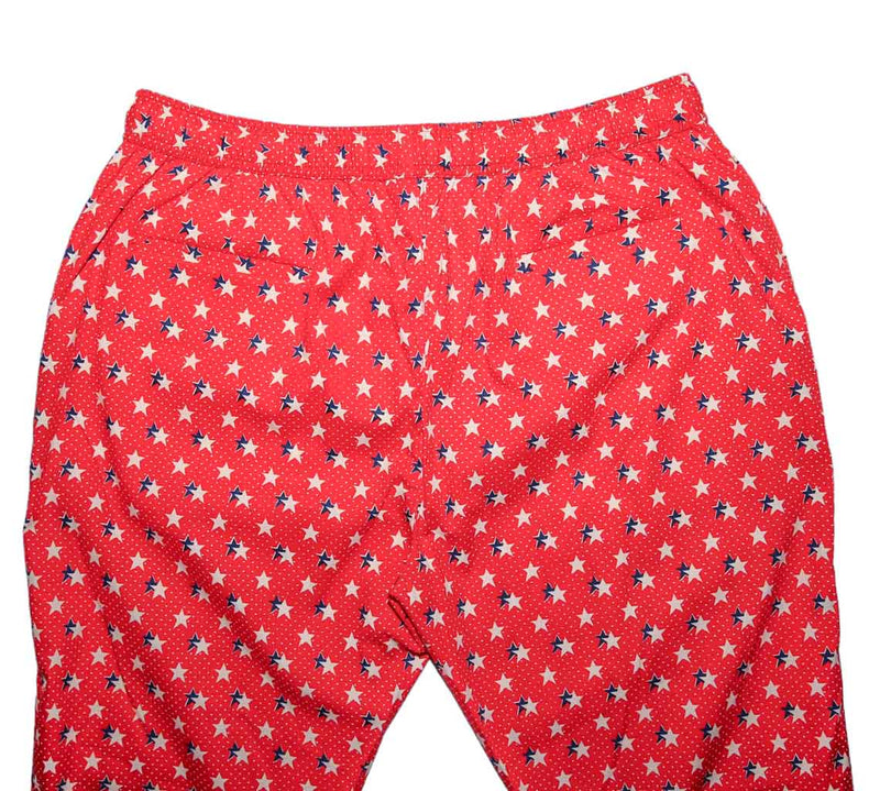Mens Pants Joggers Red White Blue Stars Loose Casual American USA Flag Large