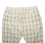 Mens Pants Joggers Beige Plaid Seersucker Drawstring Loose Harem Casual Beach XL