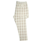 Mens Pants Joggers Beige Plaid Seersucker Drawstring Loose Harem Casual Beach XL
