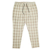 Mens Pants Joggers Beige Plaid Seersucker Drawstring Loose Harem Casual Beach XL