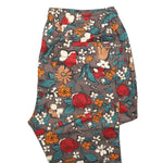 Mens Pants Joggers Brown Red Blue Floral Drawstring Loose Harem Casual Beach XL