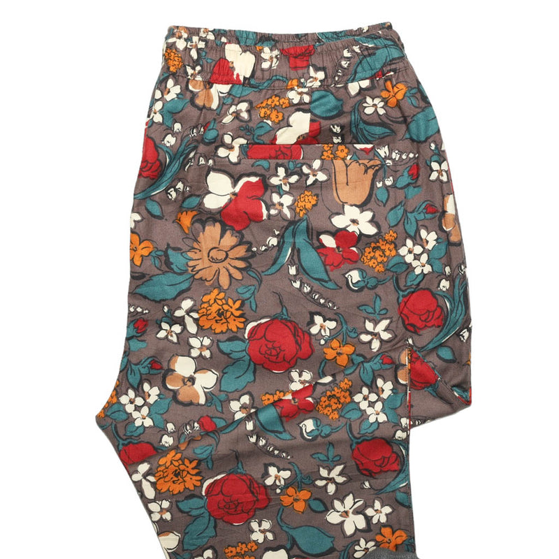 Mens Pants Joggers Brown Red Blue Floral Drawstring Loose Harem Casual Beach XL