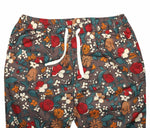Mens Pants Joggers Brown Red Blue Floral Drawstring Loose Harem Casual Beach XL