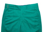 Men's Gurkha Pants Teal Green Wool Slim High Waist Flat Front Dress Trousers 38
