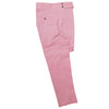 Men's Gurkha Pants Pink Cotton Slim High Waist Flat Front Dress Trousers 38