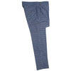 Men's Gurkha Pants Blue Barre Striped Wool Slim High Waist Flat Front Dress Trousers 36