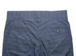 Men's Gurkha Pants Blue Barre Striped Wool Slim High Waist Flat Front Dress Trousers 36