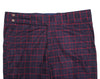 Men's Gurkha Pants Blue Red Geometric Wool Slim High Waist Flat Front Dress Trousers 38