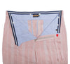 Men's Gurkha Pants Pink Striped Linen Slim High Waist Flat Front Dress Trousers 38
