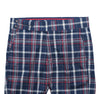 Men's Gurkha Pants Blue Red Plaid Check Wool Slim High Waist Flat Front Dress Trousers 36