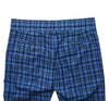 Men's Gurkha Pants Blue White Plaid Check Wool Slim High Waist Flat Front Dress Trousers 36