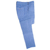 Men's Gurkha Pants Blue White Plaid Check Slim High Waist Flat Front Dress Trousers 36