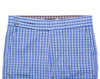 Men's Gurkha Pants Blue White Plaid Check Slim High Waist Flat Front Dress Trousers 36