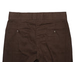 Men's Gurkha Pants Brown Striped Slim High Waist Flat Front Dress Trousers 36