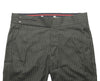 Men's Gurkha Pants Gray Pinstripe Wool Slim High Waist Flat Front Dress Trousers 36