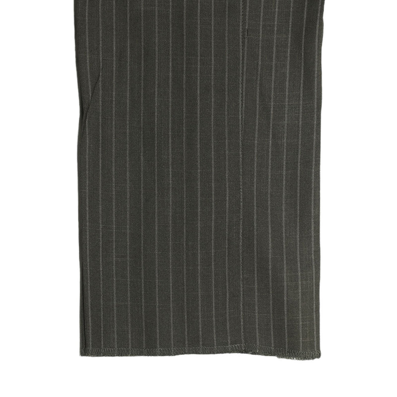 Men's Gurkha Pants Gray Pinstripe Wool Slim High Waist Flat Front Dress Trousers 36