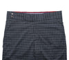 Men's Gurkha Pants Gray Plaid Check Wool Stretch Slim High Waist Flat Front Dress Trousers 36